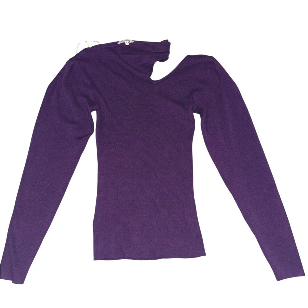 NWT BCBGENERATION Cutout Shoulder Sweater XS Asymmetric Neck Night Out Date - Picture 5 of 9